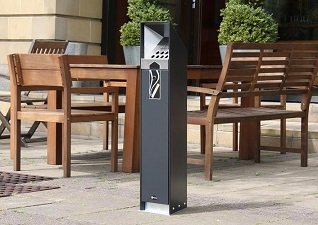 Glasdon, Inc. free standing Ashguard cigarette butt and ash receptacle for smoking areas
