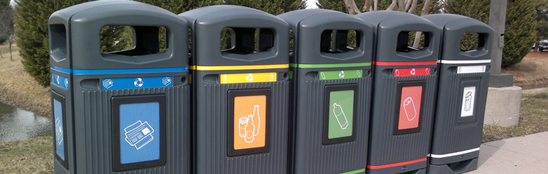 Mixed range of Glasdon Jubilee Recycling Bins