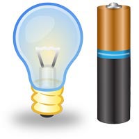 Light bulb and battery graphics