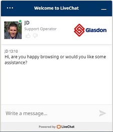 Glasdon Live Chat Facility - speak to an expert