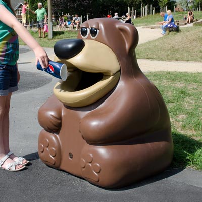 TidyBear™ Animal-Shaped Trash Can 14 Gallon Playground Trash Receptacle