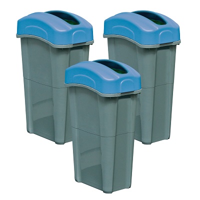 Pack of 3 Eco Nexus® 23G Bins with Express Shipping 3 x 23-Gallon Receptacles With Trash or Recycling Decal Packs