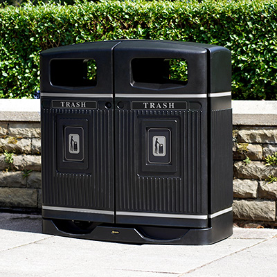 Glasdon Jubilee™ 58G Duo Trash Receptacle Double Commercial Trash Can