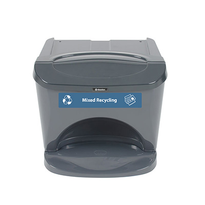 Nexus® Stack 8G Mixed Recycling Bin with Express Shipping Stackable 8-Gallon Recycling Bin with Recycling Decal Set