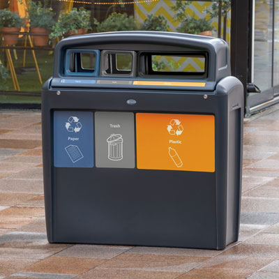 Nexus® Transform City Trio Recycling Station Capacity of 2 x 10 and 1 x 20 Gallons