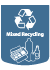 Large Blue Mixed Recycling Decal