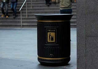 Canyon™ Large Capacity External Trash Can outside airport