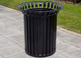 Glasdon, Inc. Everglade 36G tulip style public park trash receptacle