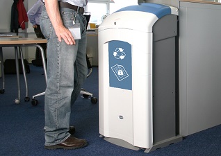 Nexus® 26 Gallon Paper Recycling Bin in classroom