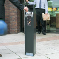 Ashguard smoking unit in use outside building