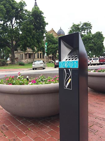 Ashguard Cigarette Unit on sidewalk