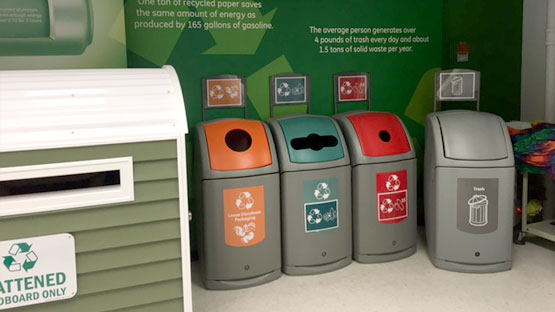 Recycling containers by Glasdon in Boston
