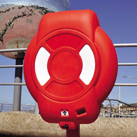 Image of Guardian™ life ring cabinet at waterfront location