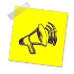 Megaphone in yellow box