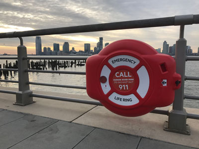 Guardian Life Ring Cabinet along the Hudson River
