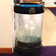 Indoors C-Thru recycling container insitu