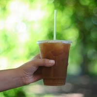 recycle disposable plastic iced coffee cup