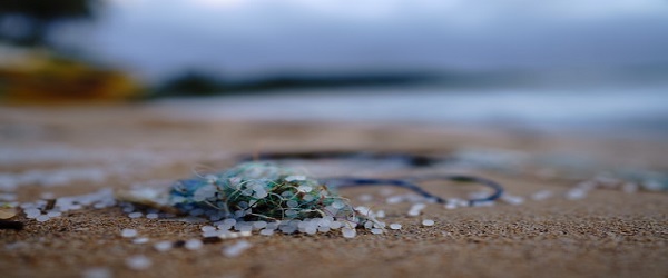 Beach with plastic