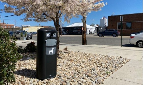 Image of Retriever City Pet Waste Station on Sidewalk