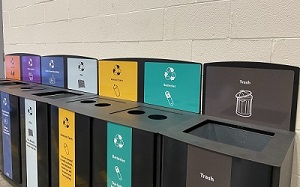 several individual recycling waste streams