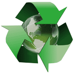 recycling symbol surrounding the earth