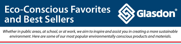 Our eco-conscious favorites banner on a blue background