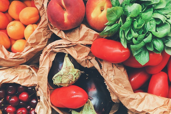 A selection of food in paper bags