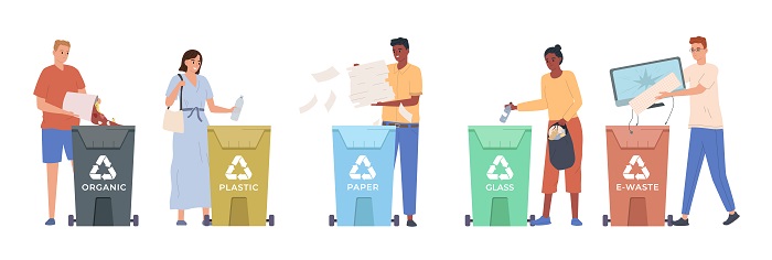 Illustration of office recycling