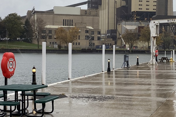 Two Guardian 24 Life Ring Cabinets on a Michigan City dock