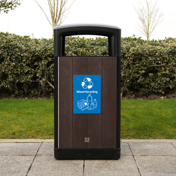 Origin Curve Mixed Recycling Bin in a rural environment