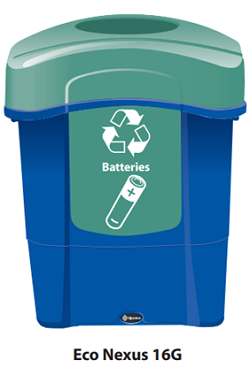 SBS Waste Battery recycling stream alongside a bulb waste stream