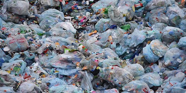 plastic bag waste pile