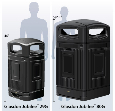 Glasdon Jubilee™ Commercial Outdoor Trash Can - 80 Gallons - Glasdon, Inc.