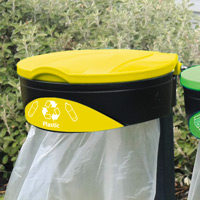 Glasdon Orbit Recycling in yellow for plastic bottles