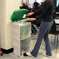 Nexus Shuttle Recycling Container in food court