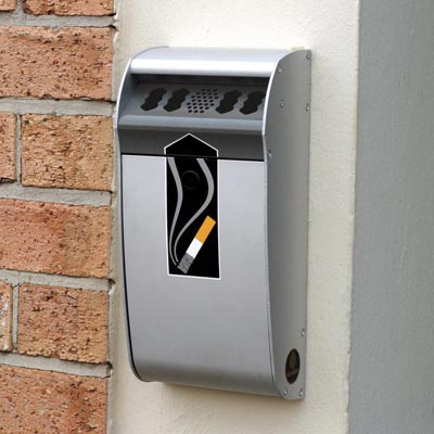 Compact Ashmount™ Cigarette Unit 0.4 Gallon Wall-Mounted Ashtray