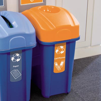 Pack of 5 Eco Nexus® 16 Indoor Trash Cans - Open Top - Glasdon, Inc.