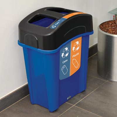 Eco Nexus&reg; Duo 16G Can and Plastic Recycling Containers