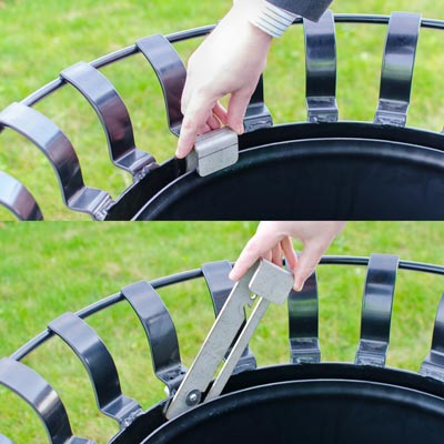 Everglade 36G trash can with optional liner lock