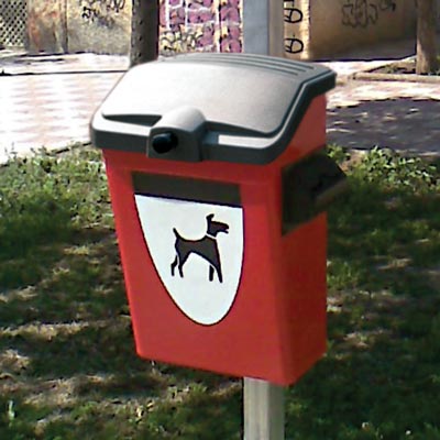 Fido pet waste station in red with optional bad dispenser