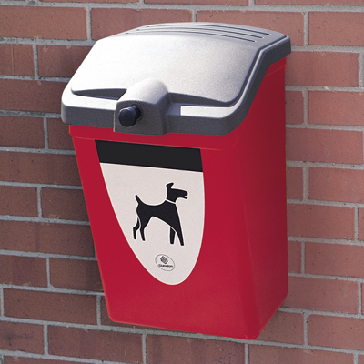Fido pet waste station in red - wall mounted