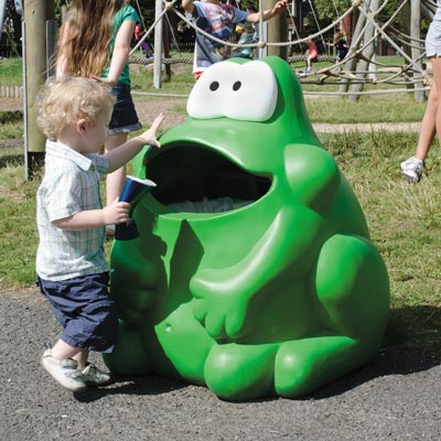 Froggo™ Animal-Shaped Trash Can 14 Gallon Novelty Frog Shaped Trash Can
