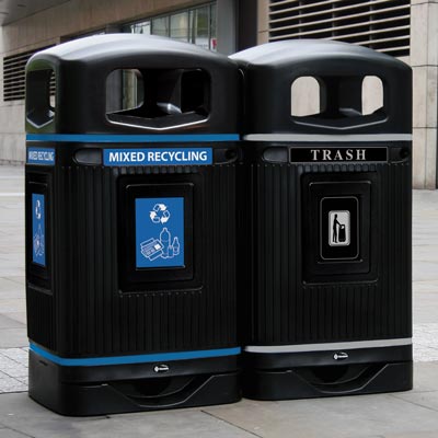 Glasdon Jubilee™ 29G Trash and Recycling Combo