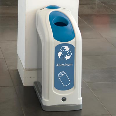 Nexus&reg; 13G Can Recycling Bin with blue aperure and graphics