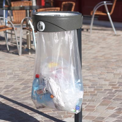 Glasdon Orbit™ Trash Bag Holder Wall or Post Mounted Ideal for Areas of High Footfall