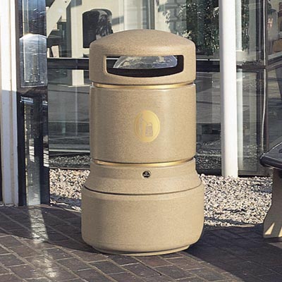 Neopolitan trash can in Sandstone with Banding