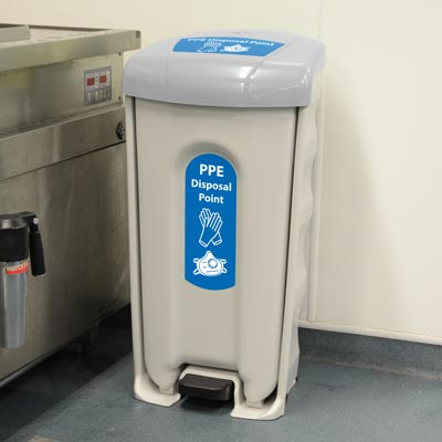 Nexus® Shuttle PPE Waste Bin Foot-Operated Pedal Bin for Collection of Used PPE