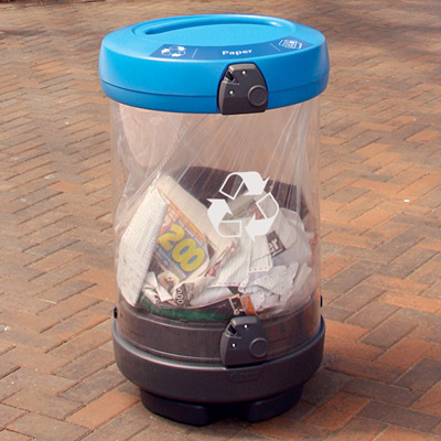 C-Thru™ 48G Plastic Bag Recycling Bin - Transparent - Glasdon, Inc.