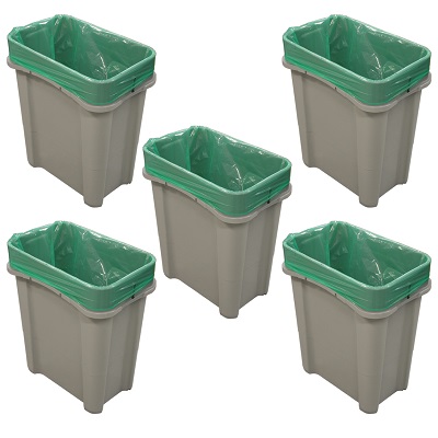 Pack of 5 Eco Nexus® 16 Indoor Trash Cans - Open Top - Glasdon, Inc.