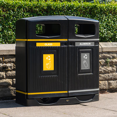 Glasdon Jubilee™ 58G Duo Recycling Receptacle Double Recycling Bin